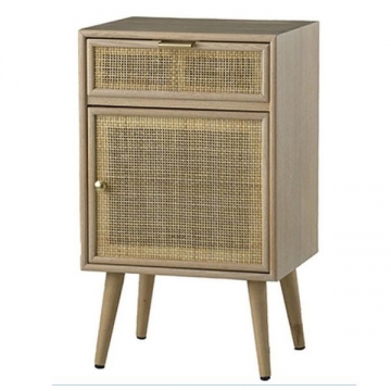 Artekko Cons MDF Κομοδίνο με Ψάθα σε Φυσική Απόχρωση (42x34.5x71)cm