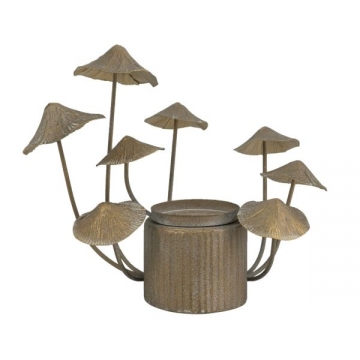 Artekko Mushroom Κηροπήγιο Μέταλλο Χρυσό (28x23x24.5)cm
