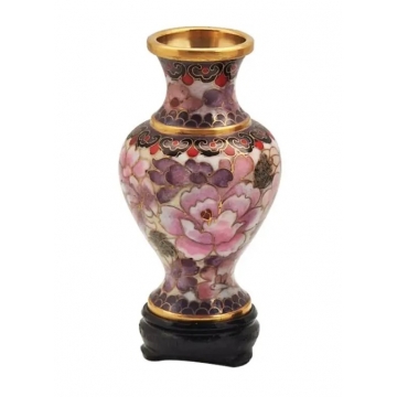 Artekko Chinese 1000 Flowers Cloisonne Αυθεντικό Χάλκινο Διακοσμητικό Βάζο 11cm 4.00x4.00x11.00