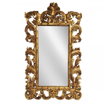 Artekko Mirroki Ξύλινος Χρυσός Σκαλιστός Καθρέπτης Τοίχου (120x90)cm