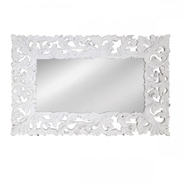 Artekko Mirroki Ξύλινος Λευκός Σκαλιστός Καθρέπτης Τοίχου (150x100)cm