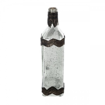Artekko Silver Γυάλινο Ασημί Αντικέ Διακοσμητικό Βάζο (7.5x7.5x30.5)cm