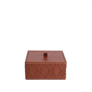 ΚΟΥΤΙ ΤΕΤΡΑΓ L ΣΥΝΘ. ΔΕΡΜΑ ΚΑΦΕ 15X15X7EK.
