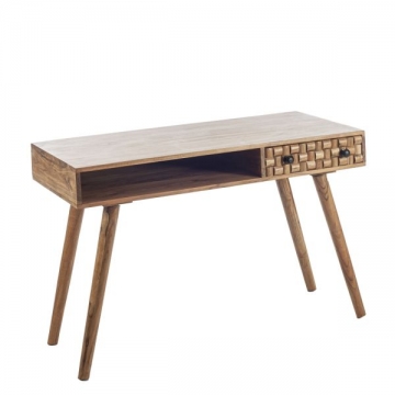 Artekko Attari Καφέ Κονσόλα Γραφείο από Ξύλο Teak (115x50x76.5)cm