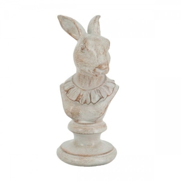 Artekko Rabbit Διακοσμητικό Λαγουδάκι Ρητίνης σε Λευκή Πατίνα (11x10.3x23.5)cm