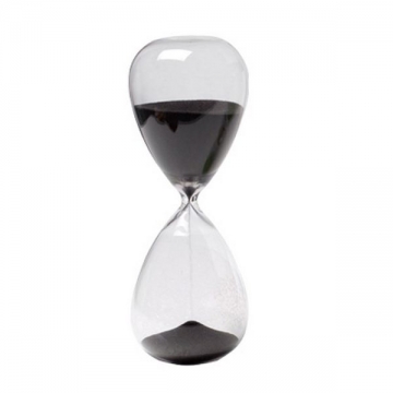 Artekko Hourglass Γυάλινη Διακοσμητική Κλεψύδρα με Μαύρη Άμμο (7.5x7.5x20.3)cm