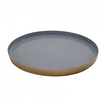 Πιατέλα μεταλ.enamel γκρι Φ25