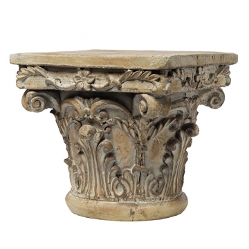 Artekko Pedestal Μπεζ Διακοσμητικό Βάθρο Ανθοστήλη από Μαγνήσιο (25.4x25.4x22.9)cm