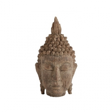 Artekko Buddha Διακοσμητικό Κεφάλι Βούδα Καφέ 16.51x16.00x30.48