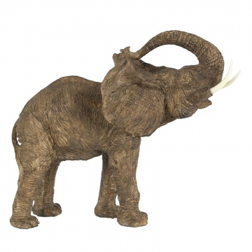 Artekko Elephant Διακοσμητικός Ελέφαντας Ρητίνης σε Γκρι με Καφέ (38.1x20.3x30.5)cm