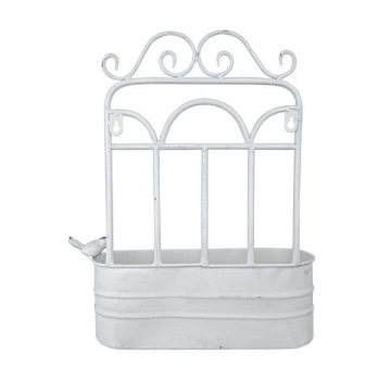 Artekko Planter Μεταλλικό Κασπό Τοίχου σε Λευκή Πατίνα (31x11x39)cm