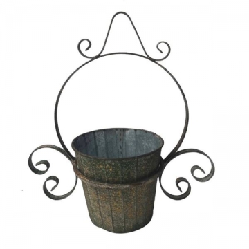 Artekko Planter Πράσινο Μεταλλικό Κρεμαστό Κασπώ (32x16x36)cm