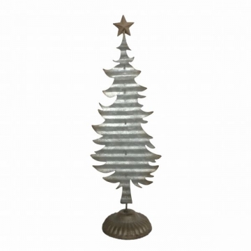 Artekko Xmas Γκρι Μεταλλικό Διακοσμητικό Δεντράκι (14x10x42)cm