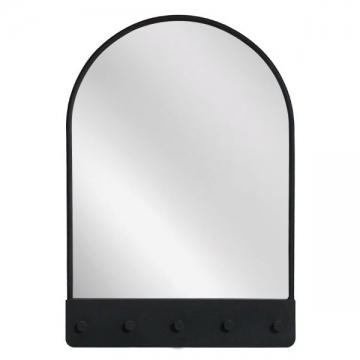 Artekko Mirror Μαύρος Μεταλλικός Καθρέπτης Τοίχου με Κρεμάστρα (61x5x87)cm