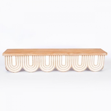 ΡΑΦΙ ΞΥΛΙΝΟ NATURAL - ΛΕΥΚΟ 60x13x12cm
