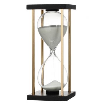 Artekko Hourglass Γυάλινη Διακοσμητική Κλεψύδρα σε Βάση με Λευκή Άμμο (8.5x8.5x19.5)cm