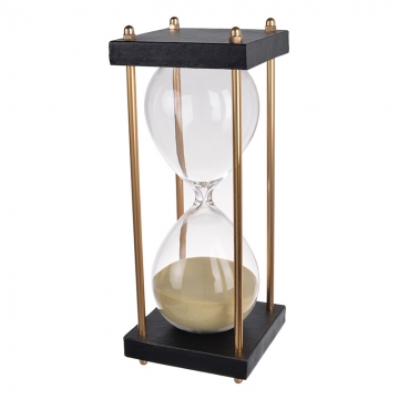 Artekko Hourglass Γυάλινη Διακοσμητική Κλεψύδρα σε Βάση με Μπεζ Άμμο (11.2x11.2x24)cm