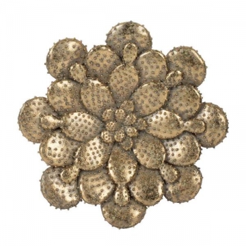 Artekko Flower Χρυσό Επιτοίχιο Διακοσμητικό Λουλούδι Ρητίνης (25.5x4x25.5)cm