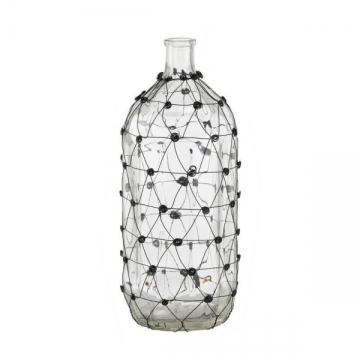 Artekko Clear Διάφανο Γυάλινο Βάζο με Μεταλλικό Πλέγμα (18x18x46)cm
