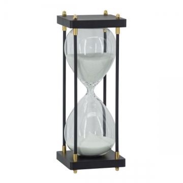 Artekko Hourglass Διακοσμητική Κλεψύδρα σε Μαύρη Βάση με Λευκή Άμμο (11x11x31)cm