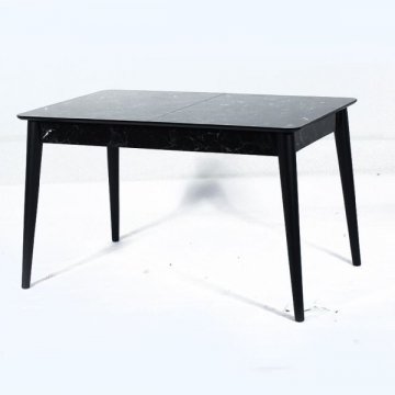 Artekko Lotus Τραπέζι Eπεκτεινόμενο MDF με Plexiglass Εφέ Μαύρο Μάρμαρο (130+30x80x75)cm