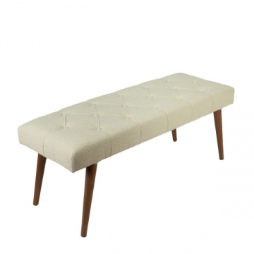 Artekko Bench Εκρού Ταμπουρέ με Μπουκλέ Ύφασμα (120x43x48)cm