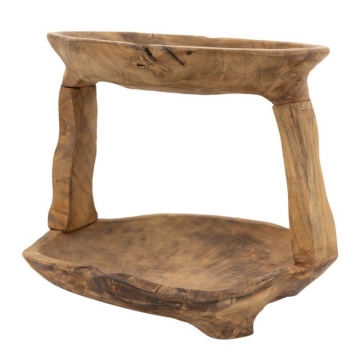 Artekko Woody Ορντεβιέρα Διακοσμητική από Ξύλο Teak σε Φυσική Απόχρωση (30x25x25)cm