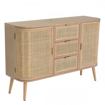 Artekko Cons MDF Μπουφές με Ψάθα σε Φυσική Απόχρωση (119x40x81)cm