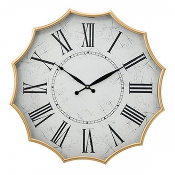 Artekko Clock Χρυσό Μεταλλικό Ρολόι Τοίχου με Μηχανισμό (60x60x6)cm