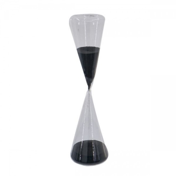 Artekko Hourglass Γυάλινη Διακοσμητική Κλεψύδρα με Μαύρη Άμμο (10.8x10.8x39)cm