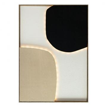 ΠΙΝΑΚΑΣ ΣΕ ΚΑΜΒΑ ΜΕ ΦΩΤΙΣΜΟ LED ΜΠΕΖ ΜΑΥΡΟΣ PS/MDF 50X70ΕΚ.