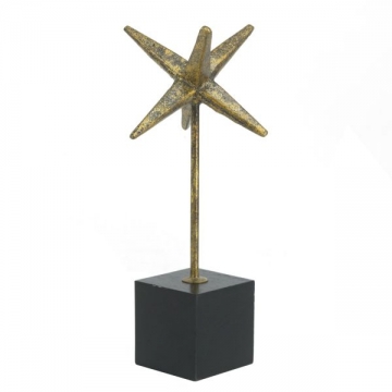 Artekko Trophy Χρυσό Μεταλλικό Επιτραπέζιο Διακοσμητικό σε Μαύρη Βάση (8x8x32)cm