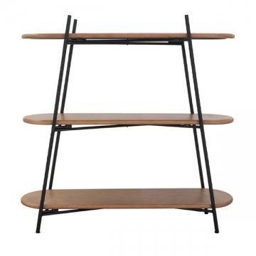 Artekko Shelf Καφέ Ραφιέρα από Ξύλο Paulownia με MDF και Μαύρο Μεταλλικό Σκελετό (108x35.5x107)cm