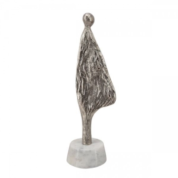 Artekko Figurine Ασημί Μεταλλικό Επιτραπέζιο Διακοσμητικό Γλυπτό με Φιγούρα (8.9x7.6x27.9)cm