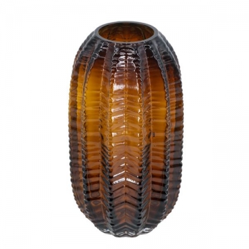 Artekko Briar Amber Καφέ Γυάλινο Διακοσμητικό Βάζο (15x15x28)cm