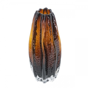 Artekko Briar Amber Καφέ Γυάλινο Βάζο (13x13x30)cm