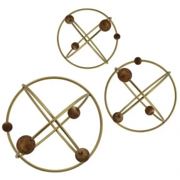 Artekko Obitz Διακοσμητικές Σφαίρες Μέταλλο Χρυσό (32x32x32) Σετ/3