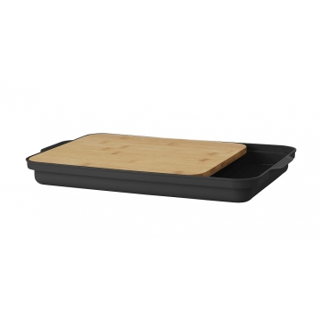 DAY ΕΠΙΦΑΝΕΙΑ ΚΟΠΗΣ ΜΕ ΔΟΧΕΙΟ BAMBOO ΚΑΙ PP ΜΑΥΡΟ 3.5X37.3X24.8ΕΚ.