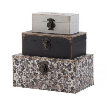 Artekko Box Πολύχρωμα MDF Διακοσμητικά Κουτιά Κοσμηματοθήκες (19x31x14)cm 3pcs