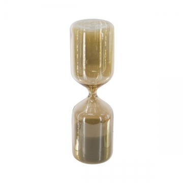 Artekko Hourglass Γυάλινη Κλεψύδρα σε Μελί Απόχρωση με Λευκή Άμμο (6x6x20.2)cm