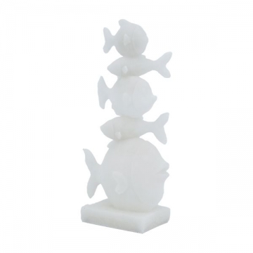 Artekko Animal Λευκά Διακοσμητικά Ψάρια Ρητίνης (16x8.2x30.5)cm