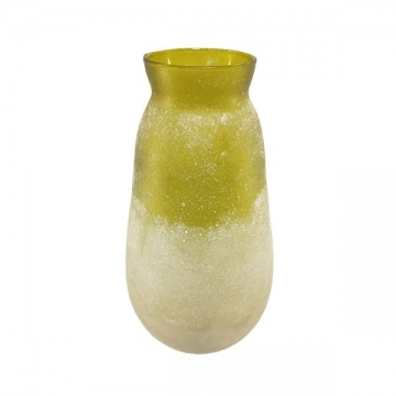 Artekko Frosted Γυάλινο Βάζο σε Πράσινο Απόχρωση (16.5x16.5x31.8)cm