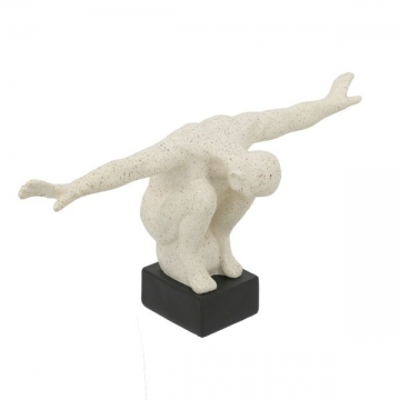 Artekko Gymnast Figurine Λευκό Επιτραπέζιο Διακοσμητικό Ρητίνης με Ανδρική Φιγούρα (39x16x19)cm