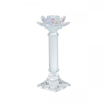 Artekko Lotus Διάφανο Γυάλινο Κηροπήγιο (10.8x10.8x23)cm