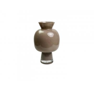 Βάζο γυαλ. γαλακτ.καφέ Φ13,5Η22,5cm