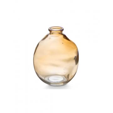 Βάζο γυάλ. μπουλ στενό στόμιο μελί 10x12,3cm