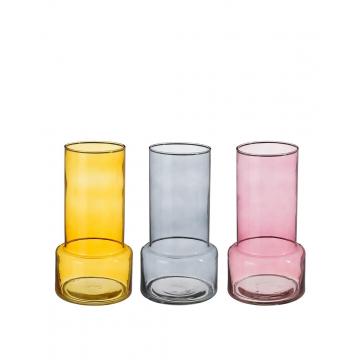 Βάζο γυάλινο 3χρωμ.Φ10,5 Η20CM
