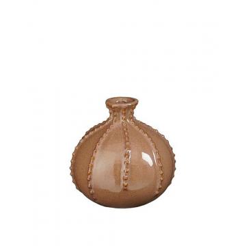 Βάζο κεραμικό καφέ "Stephanie" Φ11,5Η11,5 cm