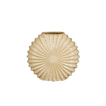 Βάζο κεραμικό μπεζ σχ.λουλούδι 35x17H30,5 cm