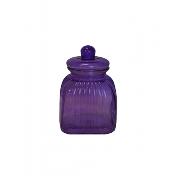 Βάζο ριγέ με καπάκι μωβ 2.6L 16Χ24